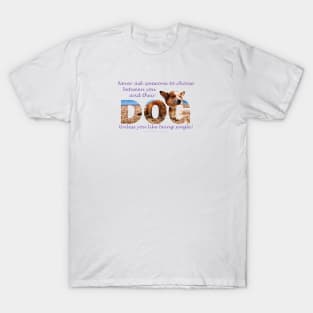 Never ask someone to choose between you and their dog unless you like being single - corgi oil painting word art T-Shirt